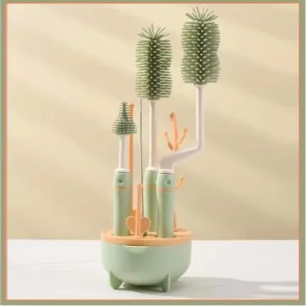 Baby Bottle Cleaning Brush Milk Bottle Cleaner Set With Stand