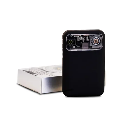 2-in-1 Magnetic Power Bank with Blower – 10000mAh, Fast Wireless & USB-C Charging – Black/White