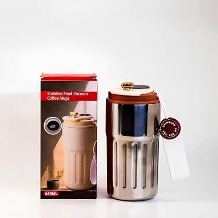 Stainless Steel Tumbler with Handle – Double Wall, Leakproof, Insulated for Hot & Cold – Travel/Office Use